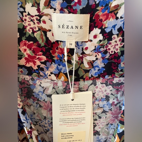 NWT Sezane Abelia Wrap V-Neck Blouse Top Shirt Sézane - Picture 8 of 11